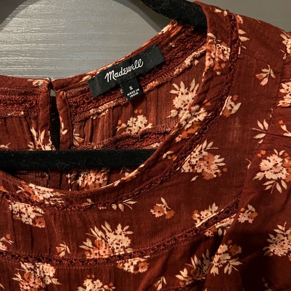 Madewell Floral Print Ruffle Collar Long Sleeve Too - Picture 3 of 10